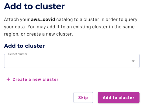 Image displaying the actions to create a covid-19 cluster