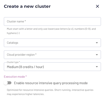 Cluster resource-intensive mode selection