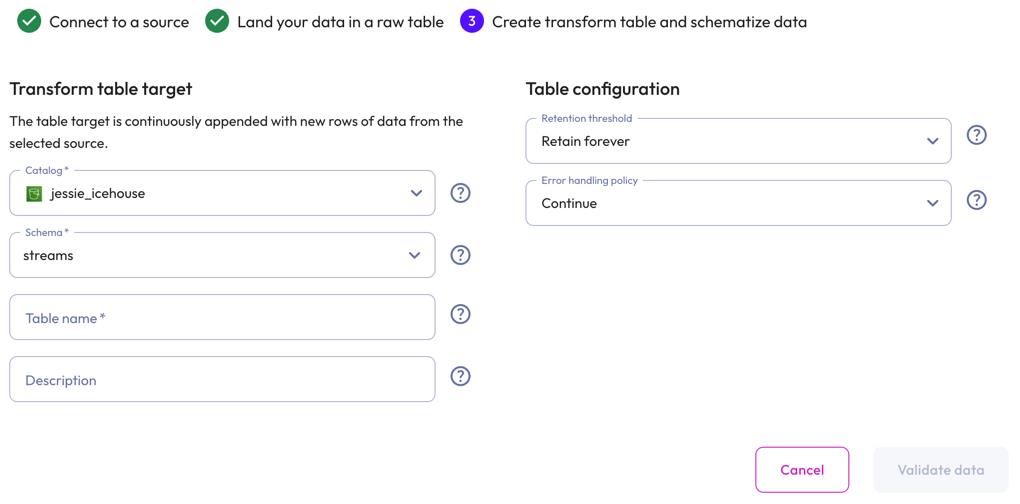 data-ingest-file-S3-create-a-transform-table