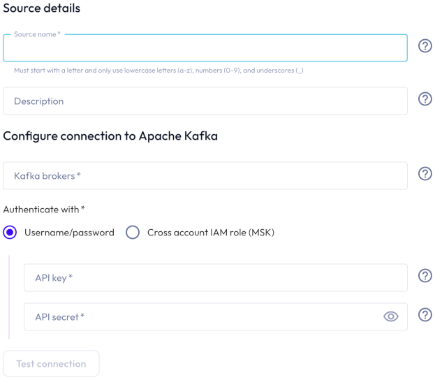 Data ingest kafka connect new source