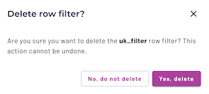 Delete a row filter