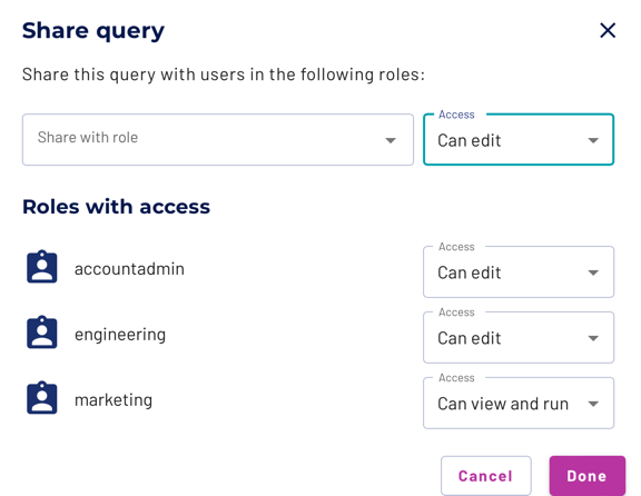 Saved queries page, the my saved queries tab