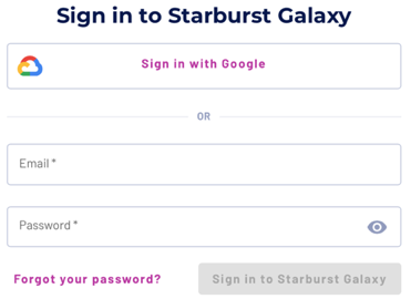 Galaxy login with Google option