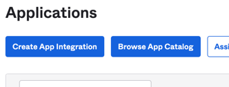 Okta create app integration button