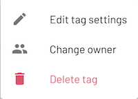 show tags menu