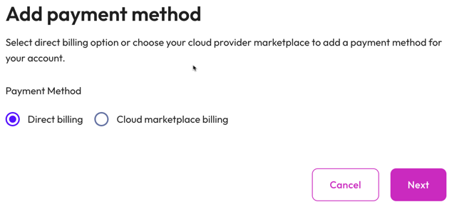Image of the add payment method dialog